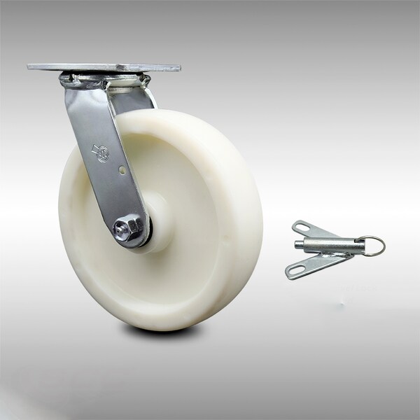 8 Inch Stainless Steel Nylon Swivel Caster with Ball Bearing and Swivel Lock SCC